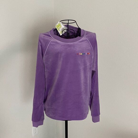 BP. Be Proud Gender Inclusive Pride Velour Sweatshirt Small Purple Hyacinth Love - Picture 1 of 6